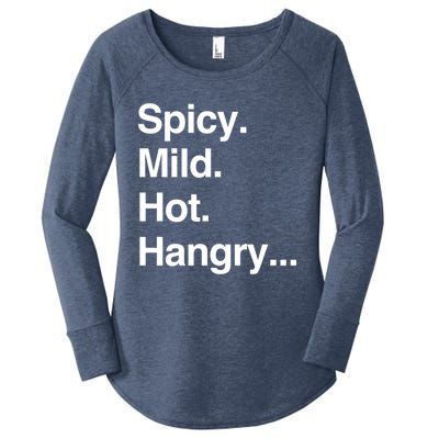 Spicy Mild Hot Hangry Cute Funny Gift Women's Perfect Tri Tunic Long Sleeve Shirt