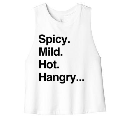 Spicy Mild Hot Hangry Cute Funny Gift Women's Racerback Cropped Tank