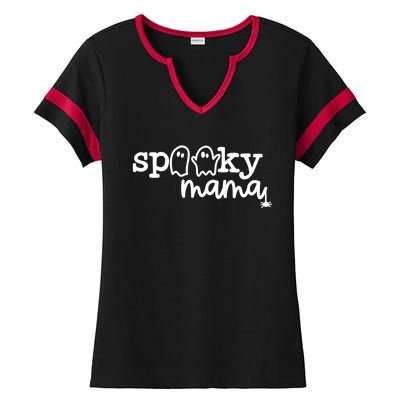 Spooky Mama Halloween Gift Funny Gift Ladies Halftime Notch Neck Tee