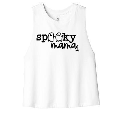 Spooky Mama Halloween Gift Funny Gift Women's Racerback Cropped Tank