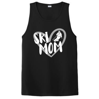 Ski Mom Heart Funny Skiing For Skiers Cute Gift PosiCharge Competitor Tank