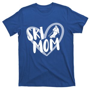 Ski Mom Heart Funny Skiing For Skiers Cute Gift T-Shirt