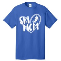 Ski Mom Heart Funny Skiing For Skiers Cute Gift Tall T-Shirt