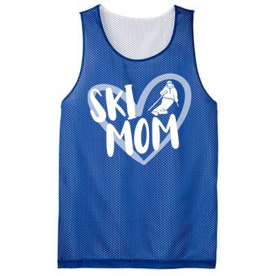 Ski Mom Heart Funny Skiing For Skiers Cute Gift Mesh Reversible Basketball Jersey Tank