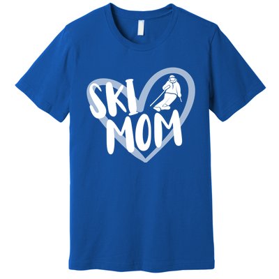 Ski Mom Heart Funny Skiing For Skiers Cute Gift Premium T-Shirt