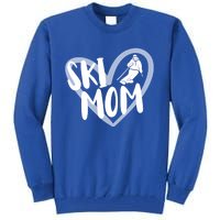 Ski Mom Heart Funny Skiing For Skiers Cute Gift Tall Sweatshirt