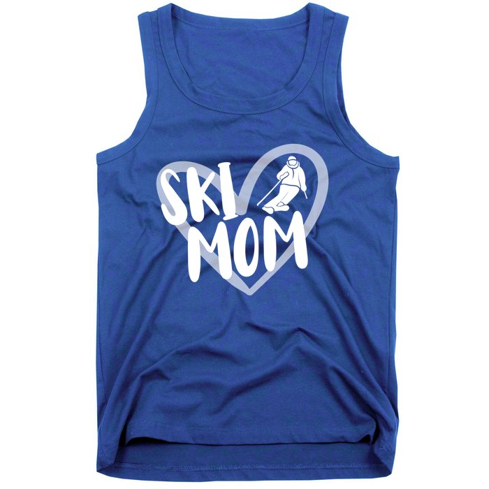 Ski Mom Heart Funny Skiing For Skiers Cute Gift Tank Top