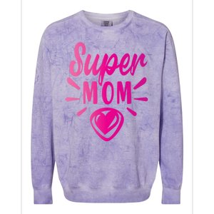 Super Mom Heart Gift Colorblast Crewneck Sweatshirt