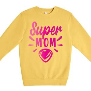 Super Mom Heart Gift Premium Crewneck Sweatshirt