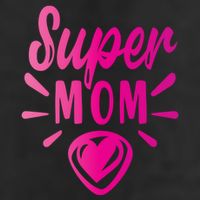 Super Mom Heart Gift 7 Panel Mesh Trucker Snapback Hat