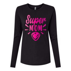 Super Mom Heart Gift Womens Cotton Relaxed Long Sleeve T-Shirt