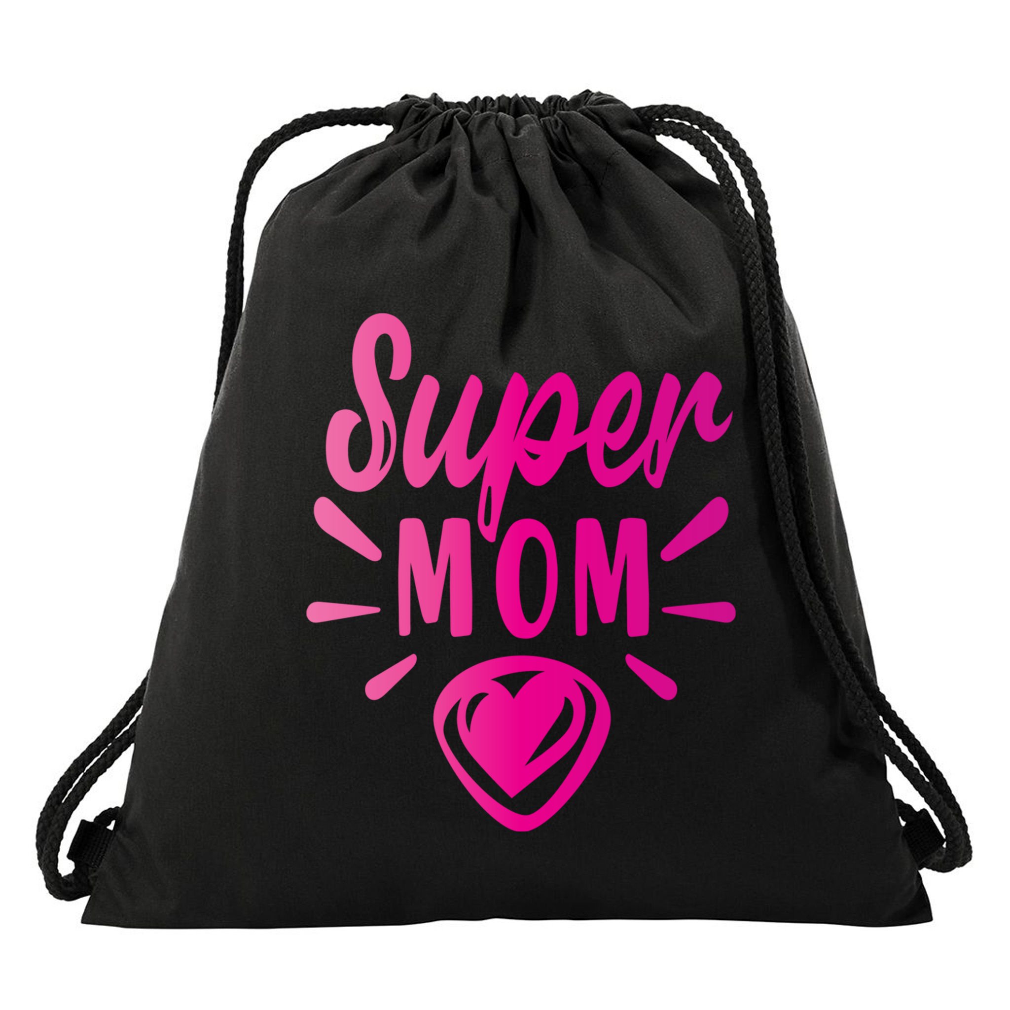Super Mom Heart Gift Drawstring Bag