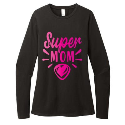 Super Mom Heart Gift Womens CVC Long Sleeve Shirt