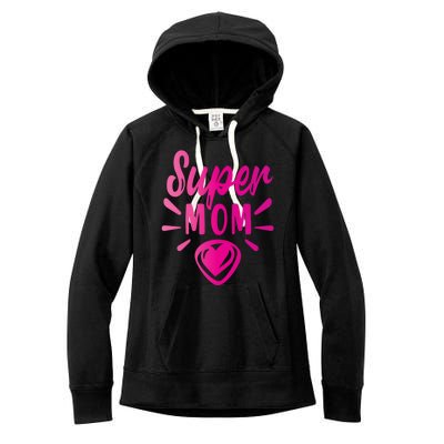 Super Mom Heart Gift Women's Fleece Hoodie