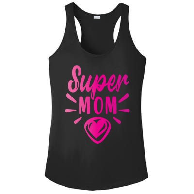 Super Mom Heart Gift Ladies PosiCharge Competitor Racerback Tank