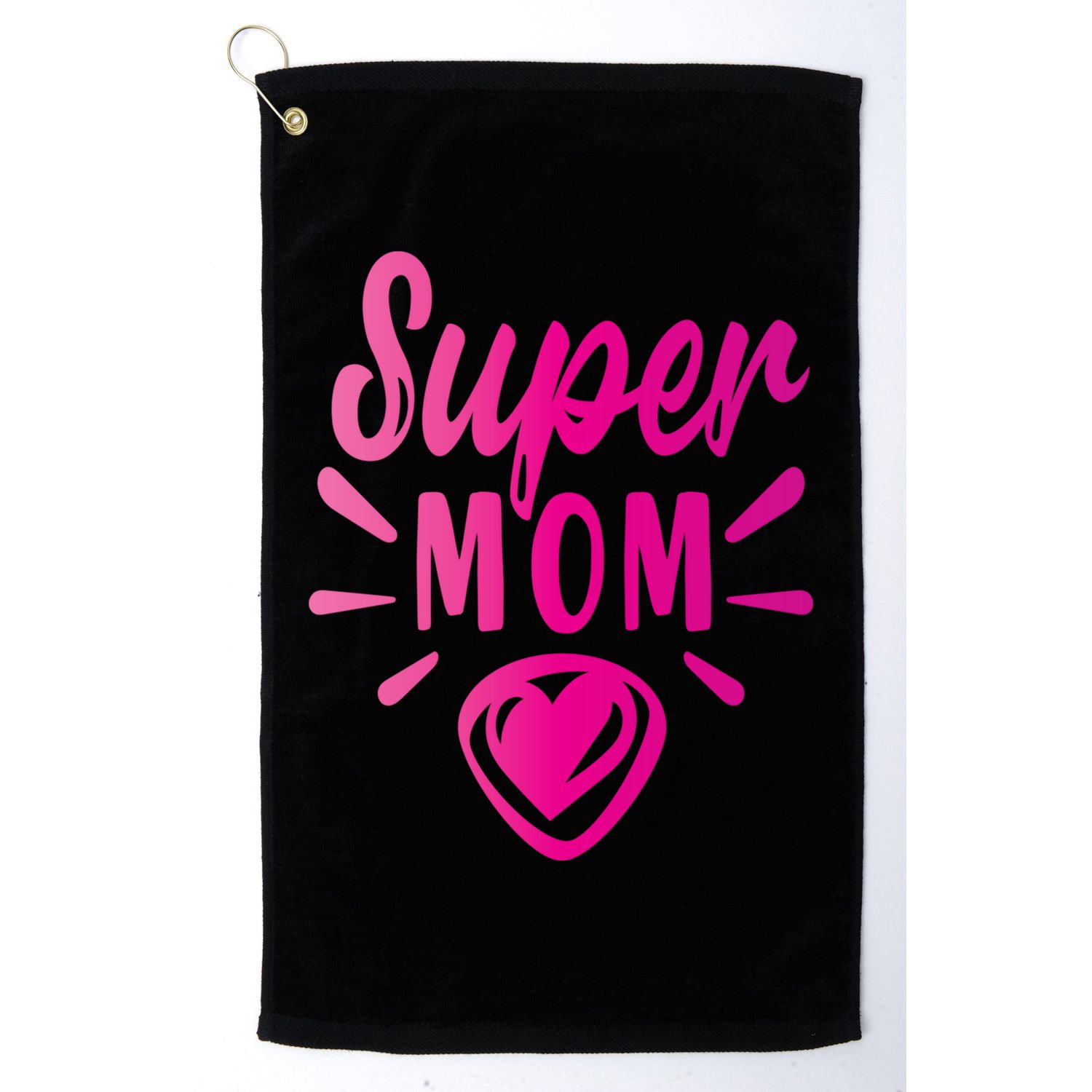 Super Mom Heart Gift Golf Towel