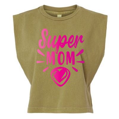 Super Mom Heart Gift Garment-Dyed Women's Muscle Tee