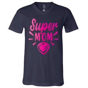 Super Mom Heart Gift V-Neck T-Shirt