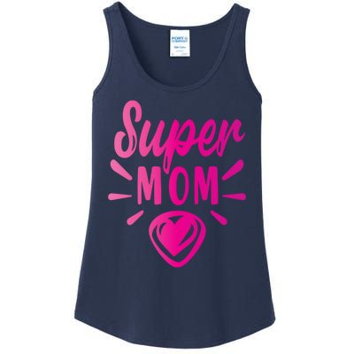 Super Mom Heart Gift Ladies Essential Tank