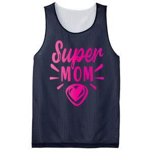 Super Mom Heart Gift Mesh Reversible Basketball Jersey Tank