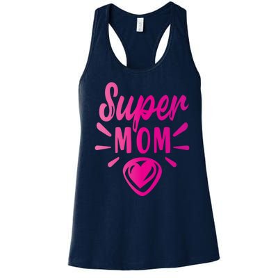 Super Mom Heart Gift Women's Racerback Tank