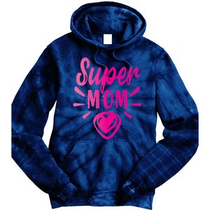 Super Mom Heart Gift Tie Dye Hoodie