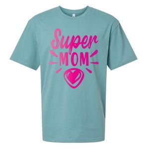 Super Mom Heart Gift Sueded Cloud Jersey T-Shirt