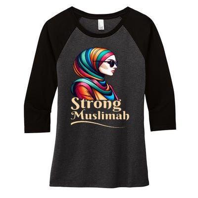 Strong Muslimah Hijab Muslim Woman Girl Islamic Religious Women's Tri-Blend 3/4-Sleeve Raglan Shirt