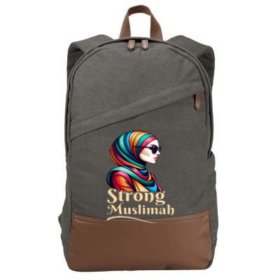 Strong Muslimah Hijab Muslim Woman Girl Islamic Religious Cotton Canvas Backpack