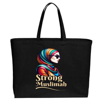 Strong Muslimah Hijab Muslim Woman Girl Islamic Religious Cotton Canvas Jumbo Tote