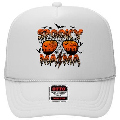 Spooky Mama Halloween Vacation High Crown Mesh Back Trucker Hat