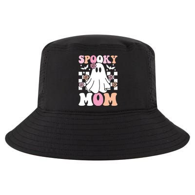 Spooky Mom Halloween Ghost Costume Retro Groovy Cool Comfort Performance Bucket Hat