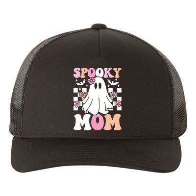 Spooky Mom Halloween Ghost Costume Retro Groovy Yupoong Adult 5-Panel Trucker Hat