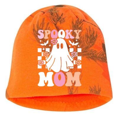 Spooky Mom Halloween Ghost Costume Retro Groovy Kati - Camo Knit Beanie