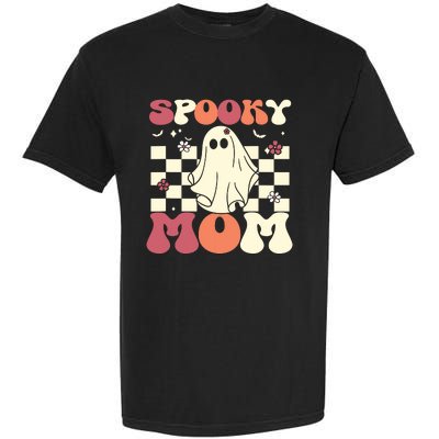 Spooky Mom Halloween Ghost Costume Retro Groovy Garment-Dyed Heavyweight T-Shirt