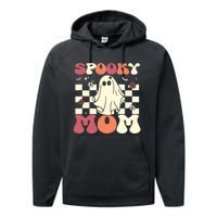 Spooky Mom Halloween Ghost Costume Retro Groovy Performance Fleece Hoodie