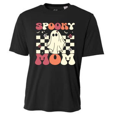 Spooky Mom Halloween Ghost Costume Retro Groovy Cooling Performance Crew T-Shirt