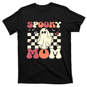 Spooky Mom Halloween Ghost Costume Retro Groovy T-Shirt