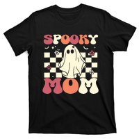 Spooky Mom Halloween Ghost Costume Retro Groovy T-Shirt