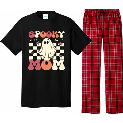 Spooky Mom Halloween Ghost Costume Retro Groovy Pajama Set