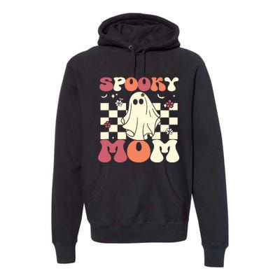 Spooky Mom Halloween Ghost Costume Retro Groovy Premium Hoodie