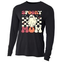 Spooky Mom Halloween Ghost Costume Retro Groovy Cooling Performance Long Sleeve Crew