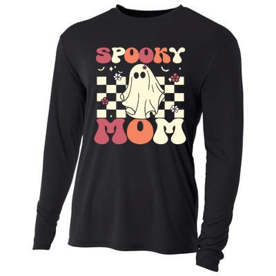 Spooky Mom Halloween Ghost Costume Retro Groovy Cooling Performance Long Sleeve Crew