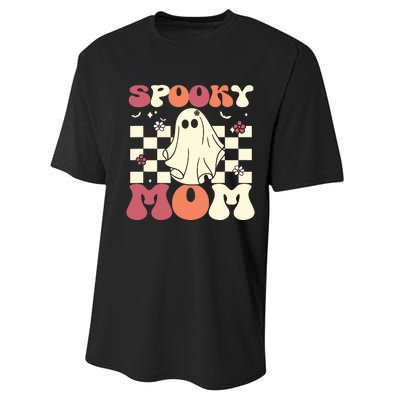 Spooky Mom Halloween Ghost Costume Retro Groovy Performance Sprint T-Shirt