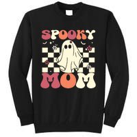 Spooky Mom Halloween Ghost Costume Retro Groovy Tall Sweatshirt