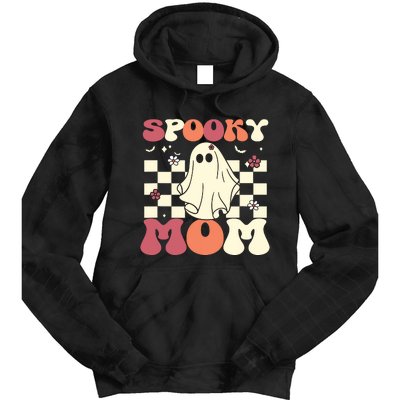 Spooky Mom Halloween Ghost Costume Retro Groovy Tie Dye Hoodie