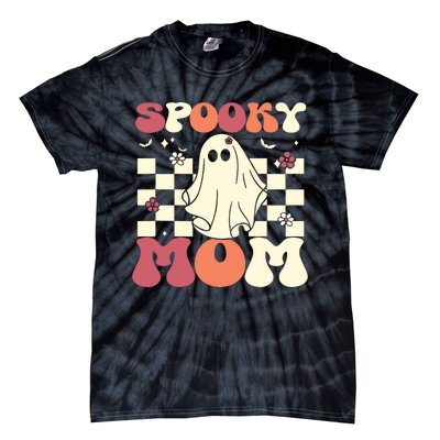 Spooky Mom Halloween Ghost Costume Retro Groovy Tie-Dye T-Shirt