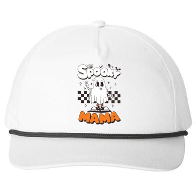 Spooky Mama Halloween Ghost Costume Retro Groovy Gift Snapback Five-Panel Rope Hat