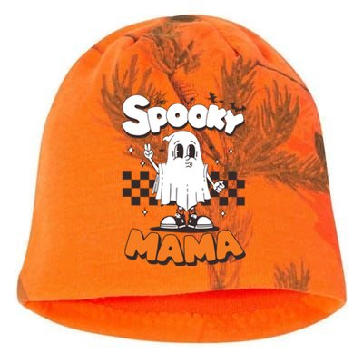 Spooky Mama Halloween Ghost Costume Retro Groovy Gift Kati - Camo Knit Beanie