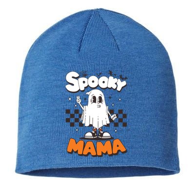 Spooky Mama Halloween Ghost Costume Retro Groovy Gift Sustainable Beanie